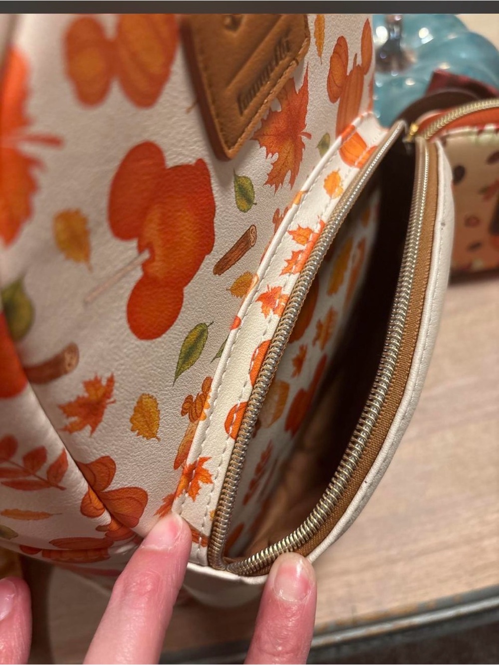 Loungefly Disney Pumpkin and Leaves Backpack - Picture 4 of 4
